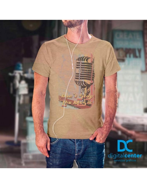 Camiseta Impresión Directa don't stop Music