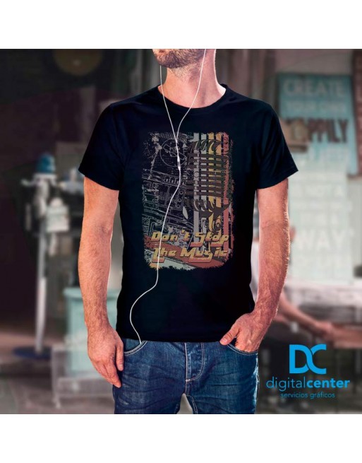Camiseta Impresión Directa don't stop Music