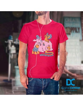 Camiseta Impresión Directa Cabra Rosa