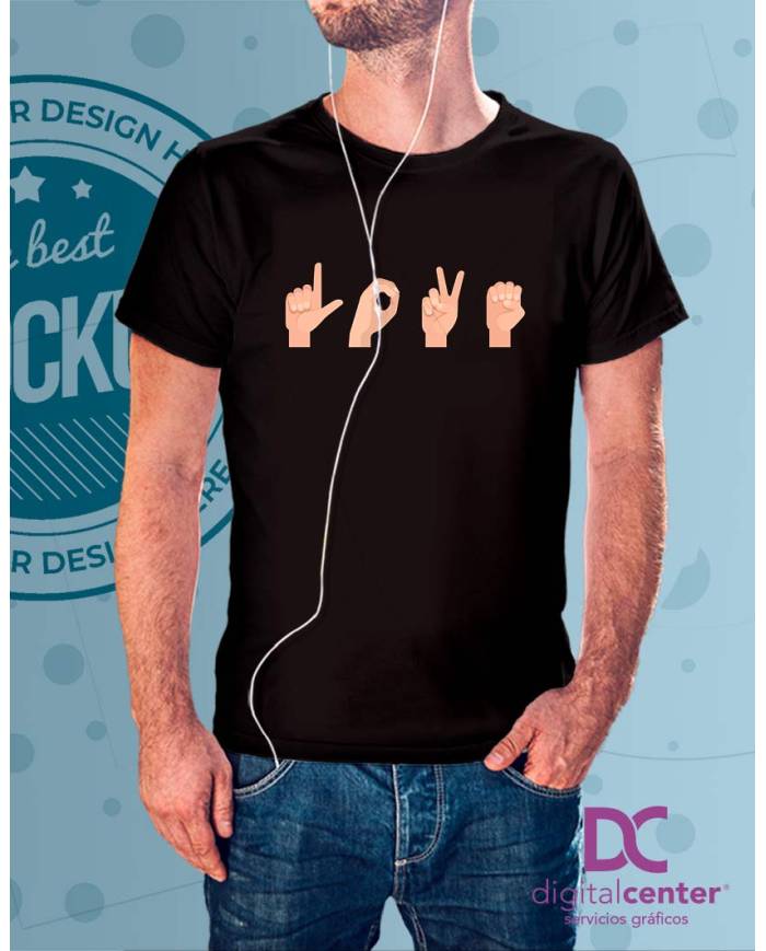 camiseta LOVE lengua signos