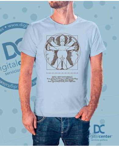 Camiseta Homer Simpson Anatomía humana de Da Vinci