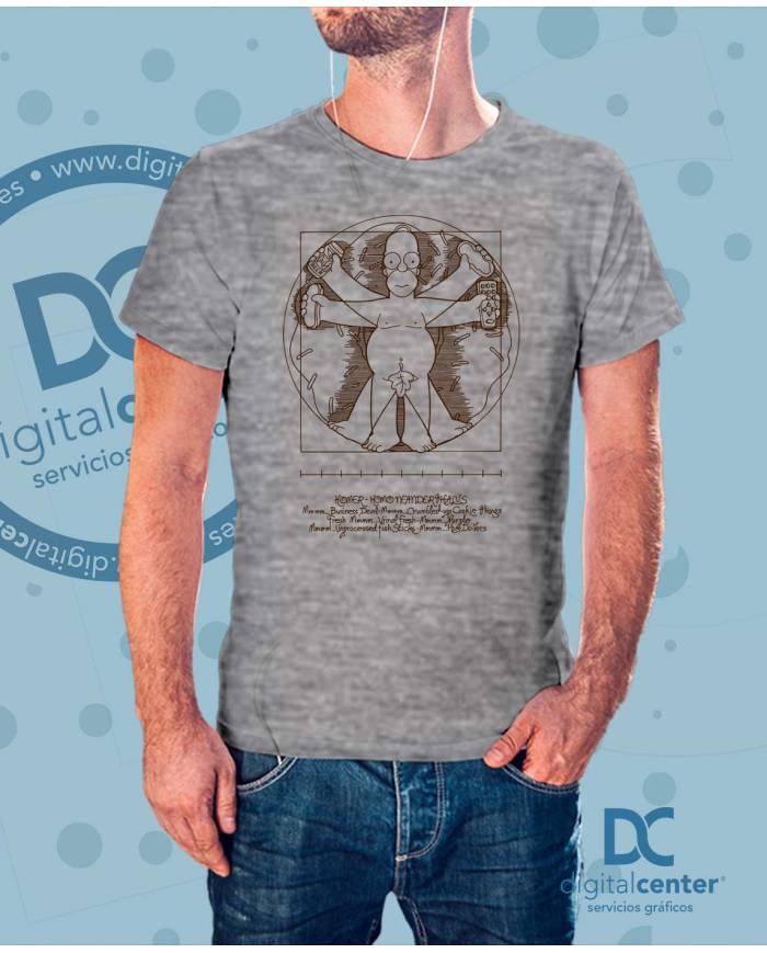 Camiseta Homer Simpson Anatomía humana de Da Vinci