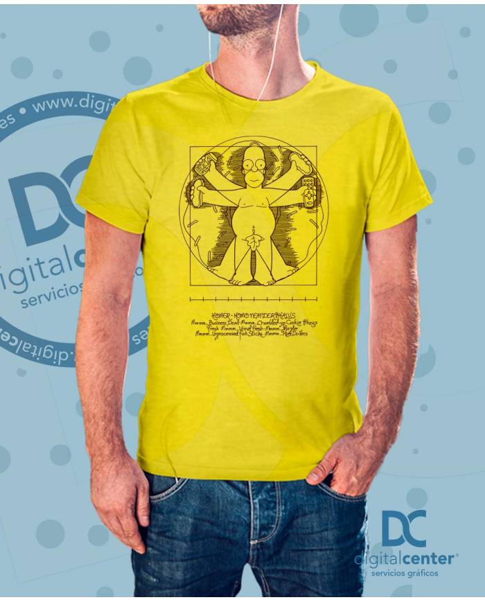 Camiseta Homer Simpson Anatomía humana de Da Vinci