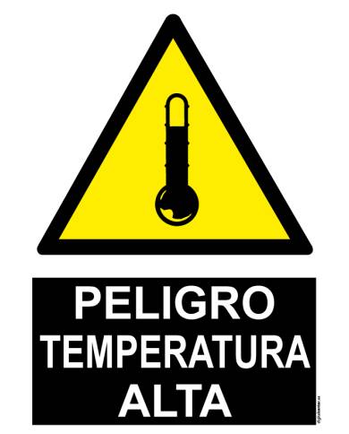 Señal peligro Temperatura Alta