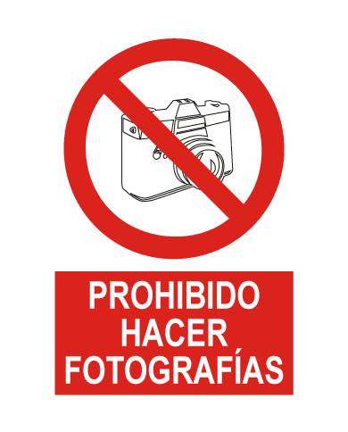 Señal prohibido hacer fotografías