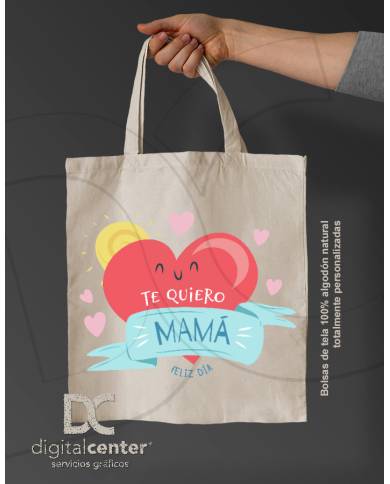 Tote Bag te quiero mamá corazon